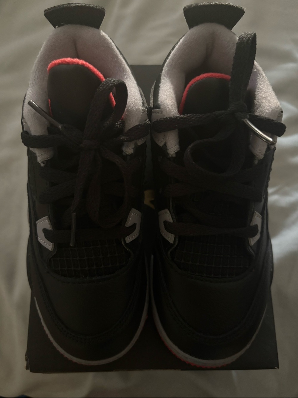 Jordan Kids Black and Red High-Top Sneakers with White Accents
